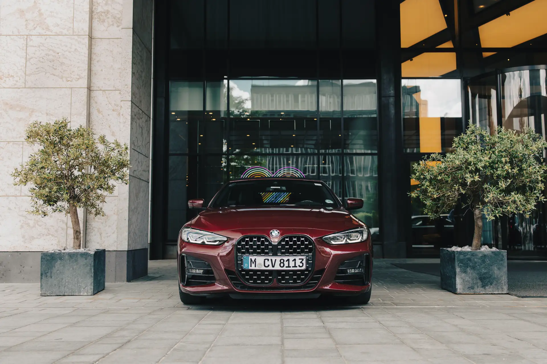 CarVia BMW 420i Convertible in front of the Andaz Hotel in Munich.