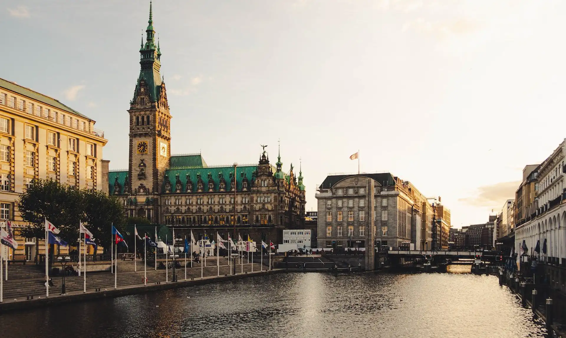 Hamburg seen from the Alster.