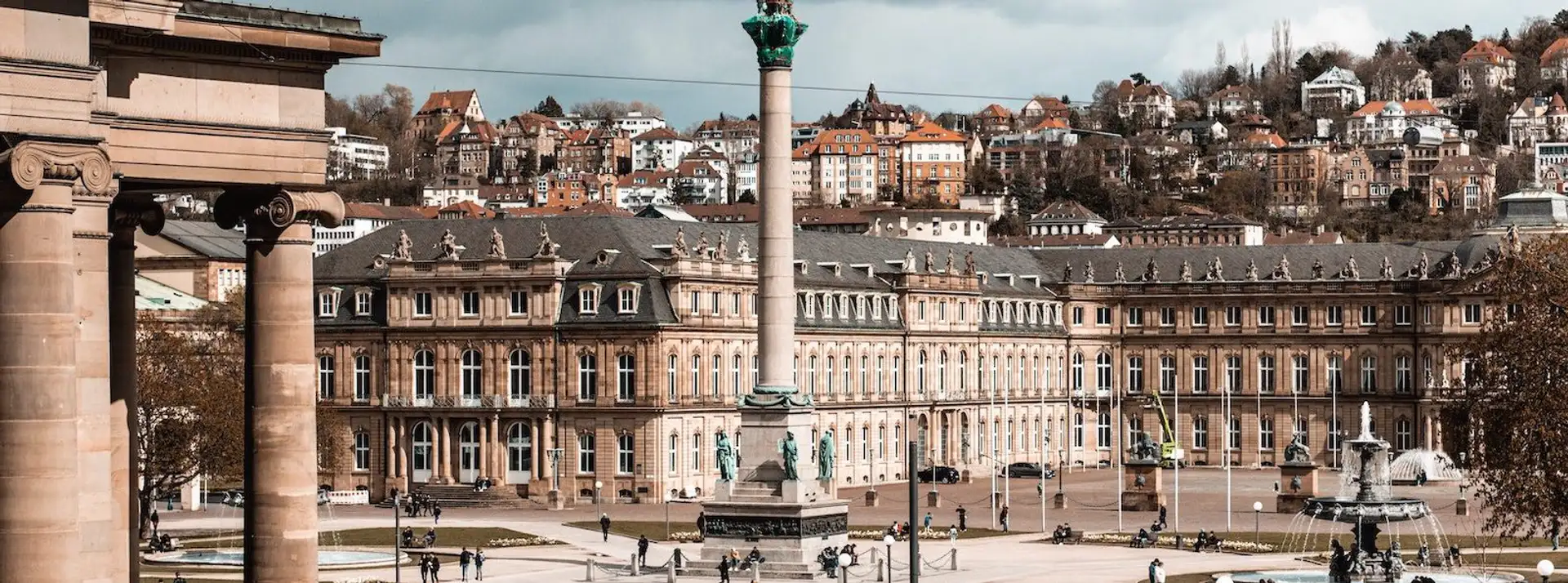 A square in the center of Stuttgart.