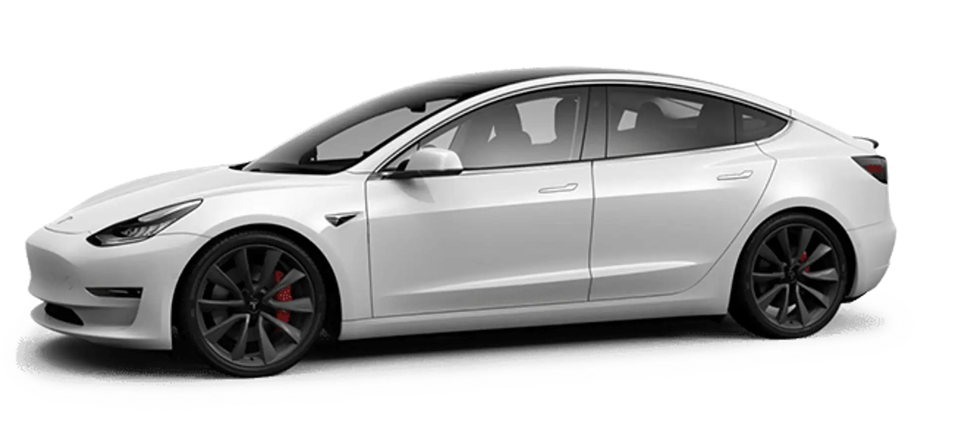 Tesla Model 3 Performance in weiß als Konfigurationsbild