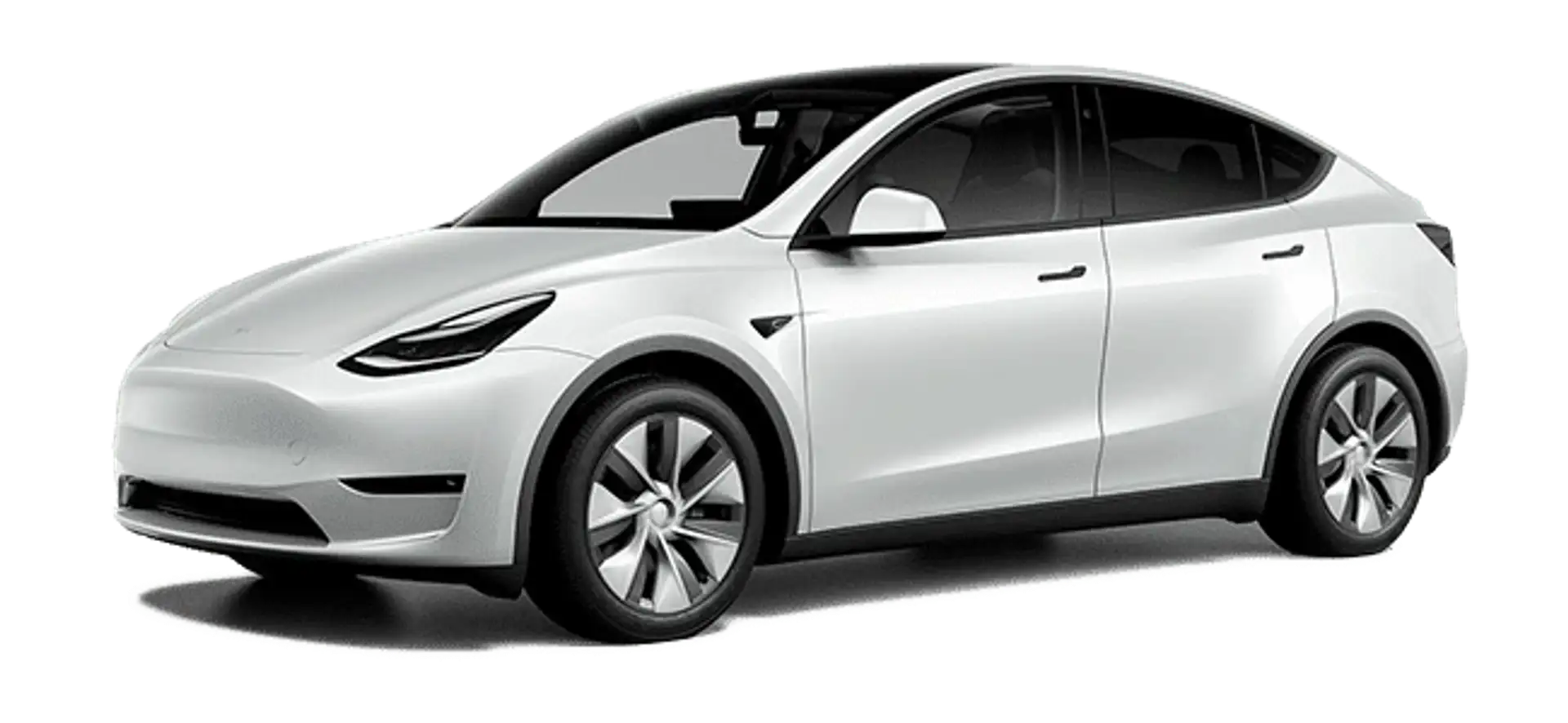 Tesla Model Y in white from configurator